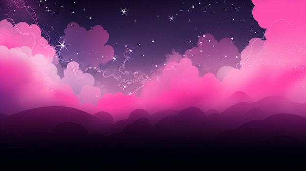 Vector a purple sky with clouds and the words  star  on it