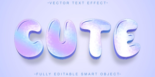 Purple Soft Cute Vector Fully Editable Smart Object Text Effect