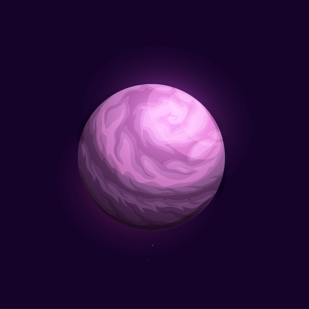 Purple space planet with nebula game UI icon