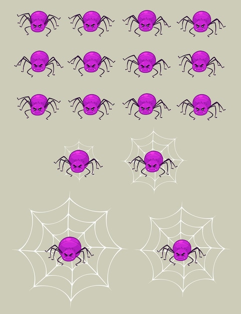 Purple spider gioco sprites