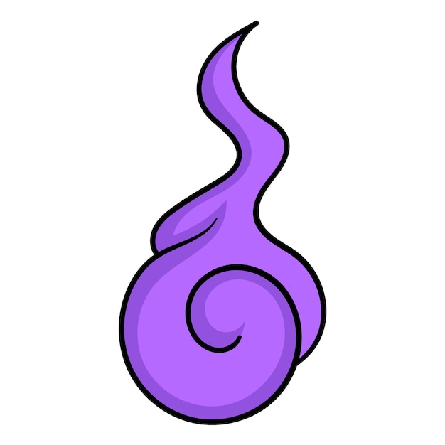 Purple spirit smoke doodle icon drawing