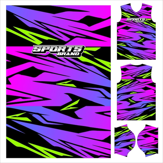 A purple sports jersey with purple stripes and the word sports on it.