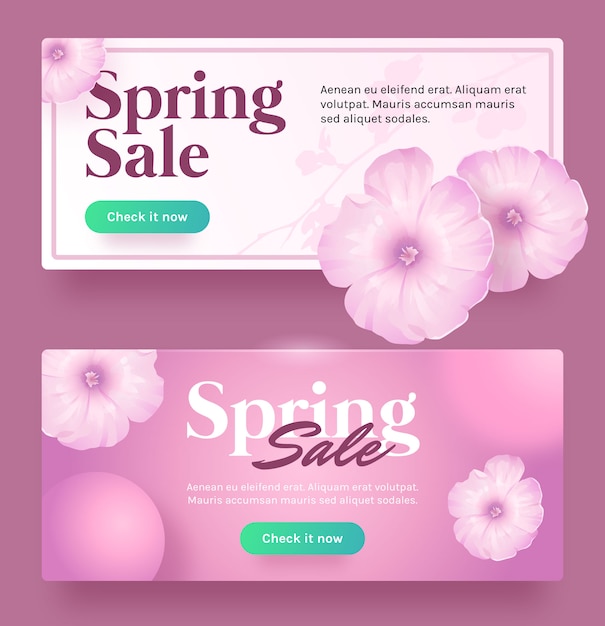 Vector purple spring sale banner