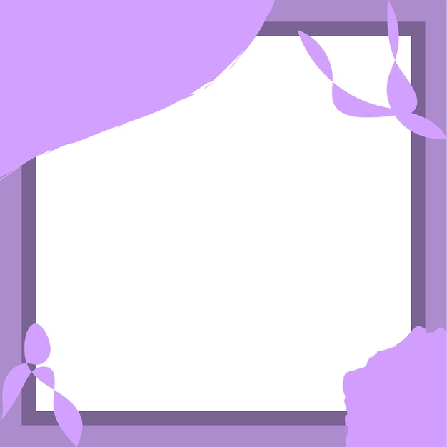 Purple square frame with a white background