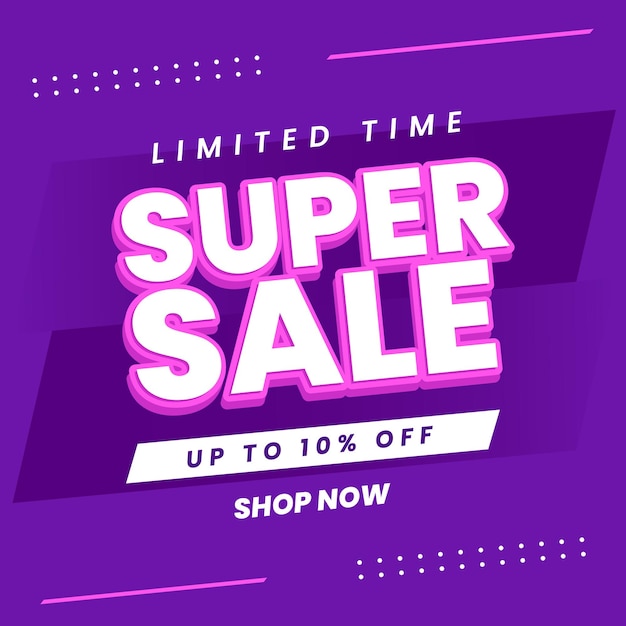 Purple super sale template design background