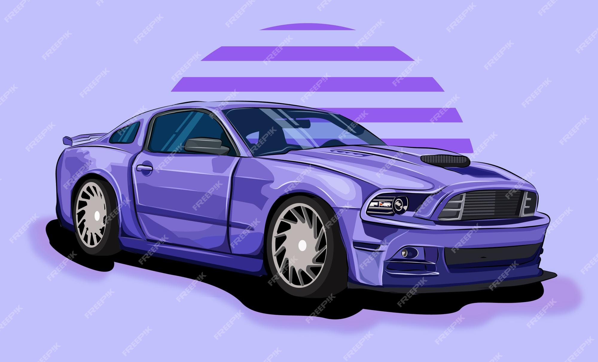 Premium Vector | Purple Supercar Vector Illustration