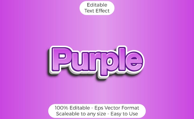 Purple Text Effect Editable Text Effect