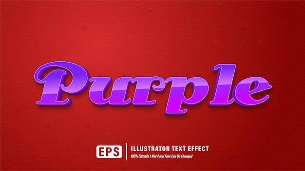 Vector purple text effect - editable