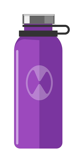 Purple thermo bottle item isolated on white background
