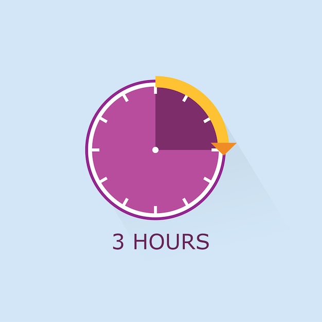 Purple timer icon with orange distance arrow