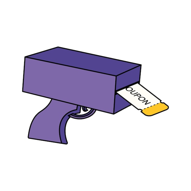 Purple toy gun with coupon