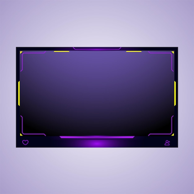 Purple twitch facecam overlay live stream gaming element