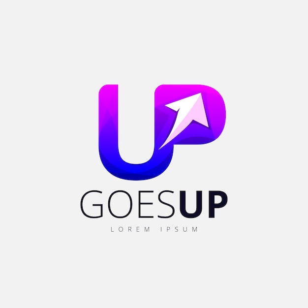 Purple Up Arrow Trendy Logo