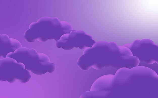 Purple vector 3d cloud in the sky