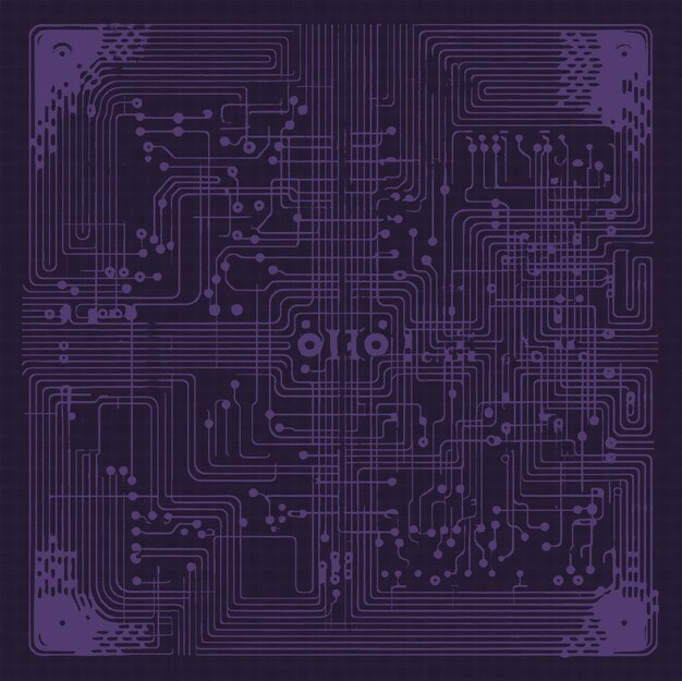 Vector purple vector technology background with a circuit board