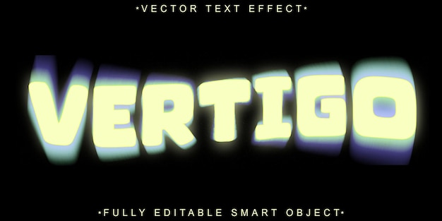 Vector purple vertigo vector fully editable smart object text effect