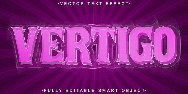 Vector purple vertigo vector volledig bewerkbaar smart object text effect