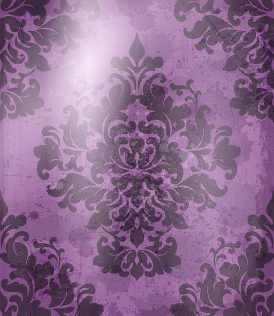 Vector purple vintage baroque pattern