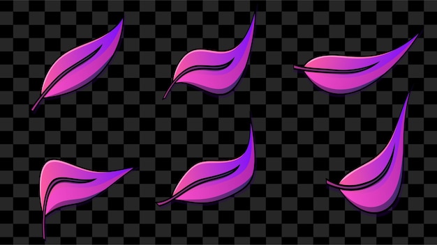 Purple violet gradient leaves isolated eps vector leaf