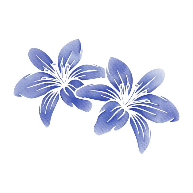 Fiore viola acquarello dipinto a mano