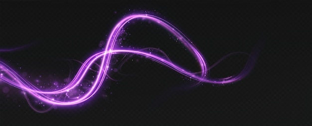 A purple wave with a black background and a blurry light in the corner.