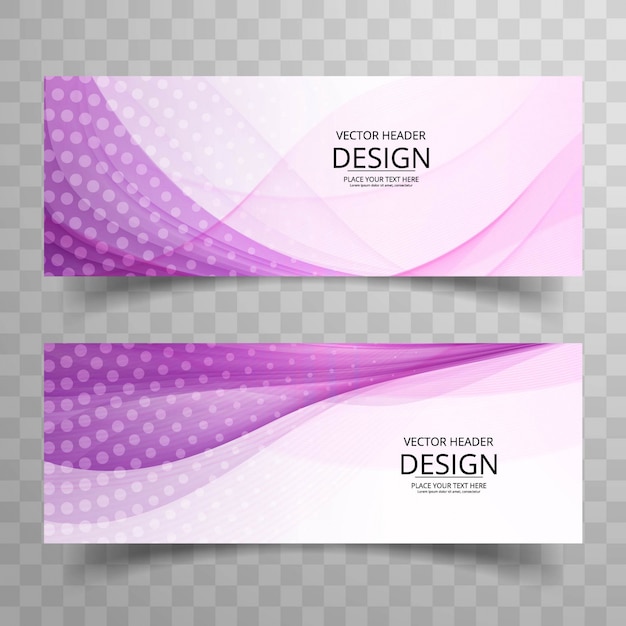 Purple wavy banner template