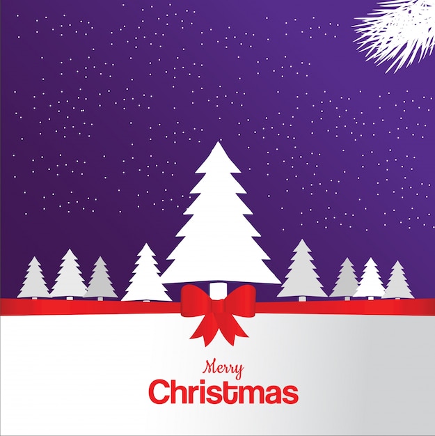 Purple and white christmas greetings card template