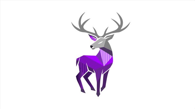 a purple and white deer with a purple mane