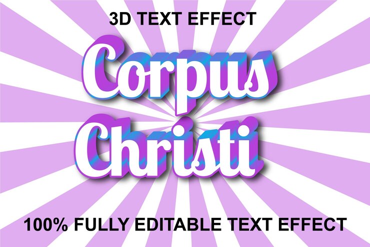 Vector a purple and white image of the text corpus christ.