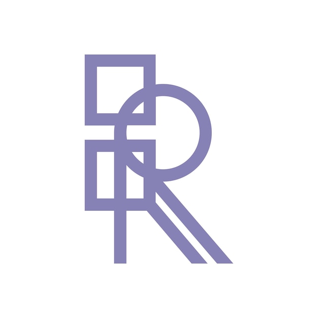 Un logo viola e bianco con sopra le lettere rr e rr.