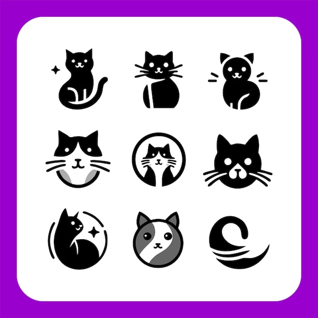 Vector a purple and white sign that saysthe word cats