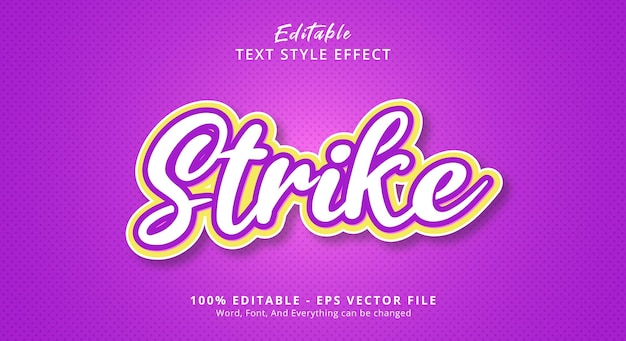 Purple White Strike Text Style Effect Editable Text Effect