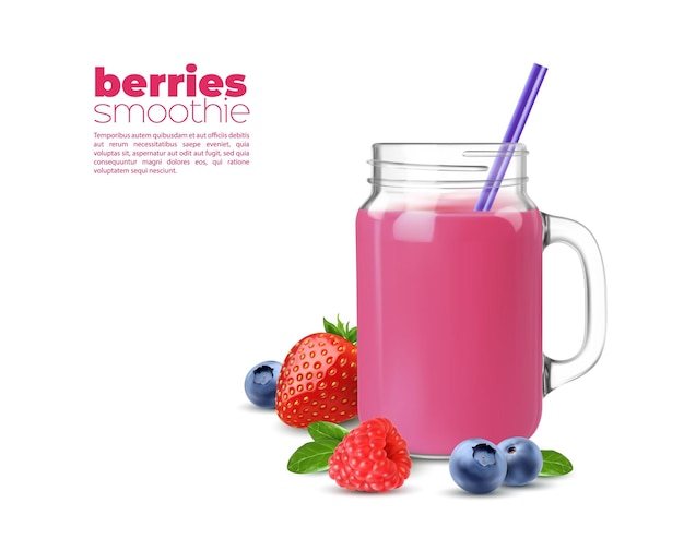 Purple wild berries smoothie vitamin juice drink