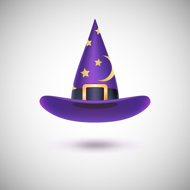 Vector purple witch hat for halloween.