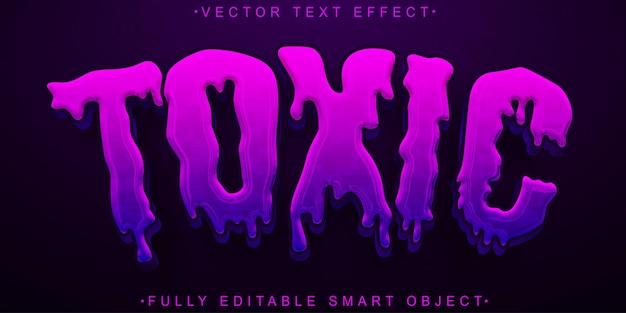 Purple Worn Toxic Vector Volledig bewerkbaar Smart Object Text Effect