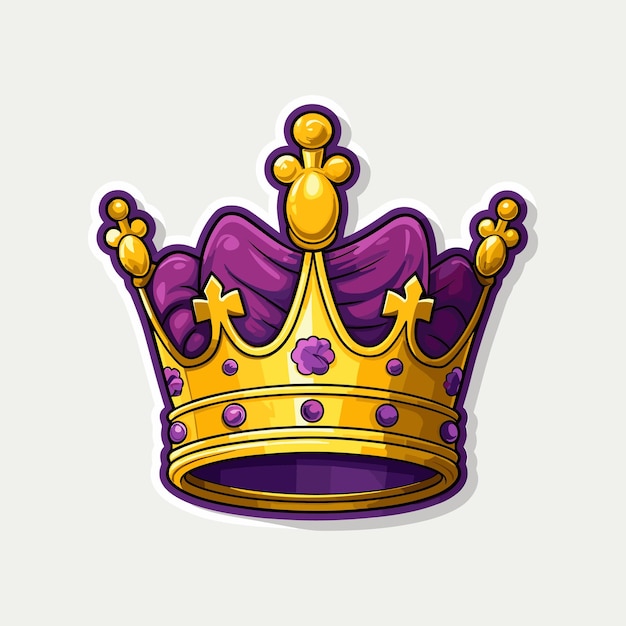 Purple and yellow gold crown vector