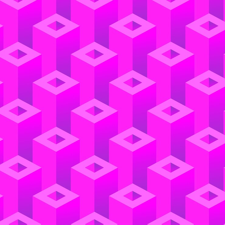 PurpleIsometric Cubes Seamless Pattern