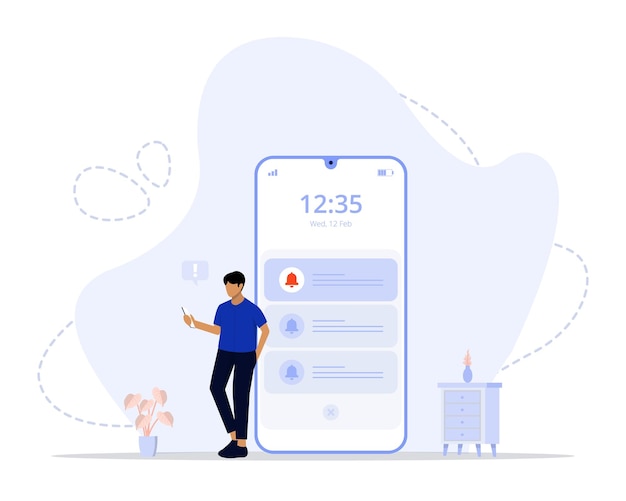 Push notifications concept illustration