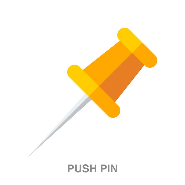 Push pin illustration on transparent background