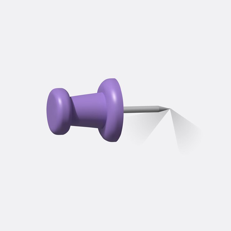 Vector push pin vector 3d icon office push pin 3d illustration