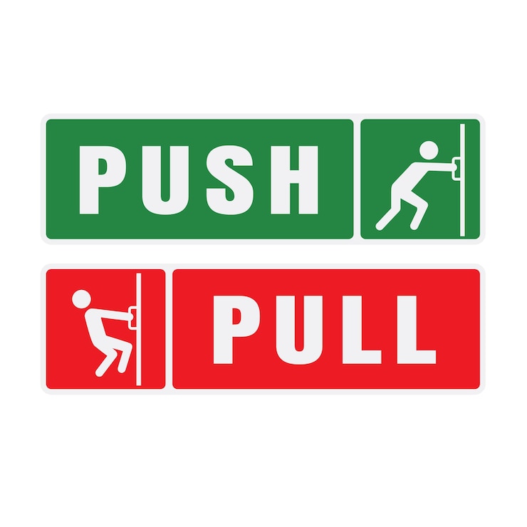 Vector push and pull door icon isolated door pull symbol