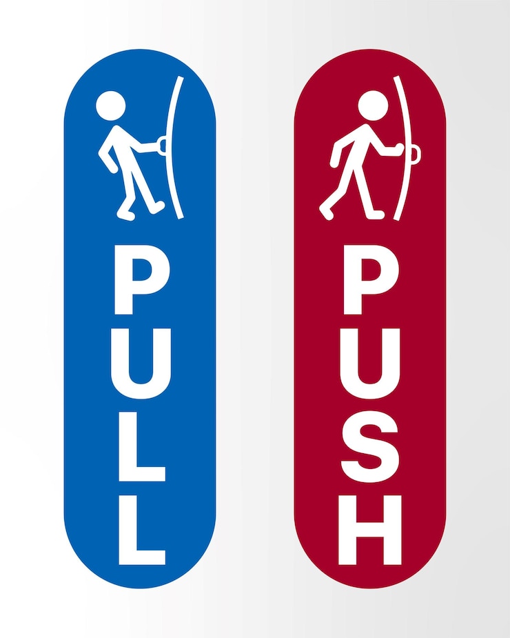Vector push and pull icon