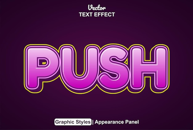 Push text effect with graphic style and editable