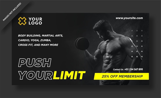 Vector push your limit gym activity banner