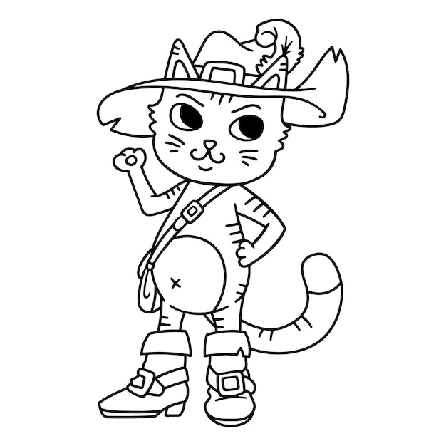 Puss in boots. Children illustration.