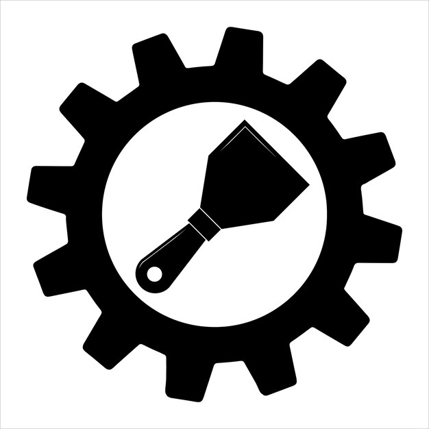 putty knife flat icon in gear build and repair spatula sign vector graphics simple illustration of wide spatula vector icon for web