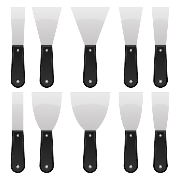 Vector putty knife spatula   illustration on white background