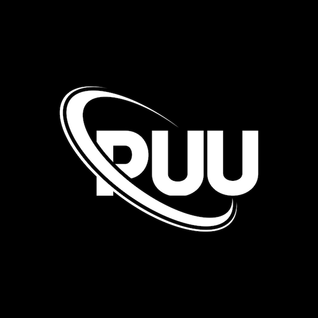 Logo puu lettera puu lettera logo design iniziali puu logo collegato con cerchio e maiuscolo monogramma logo puu tipografia per il business tecnologico e marchio immobiliare