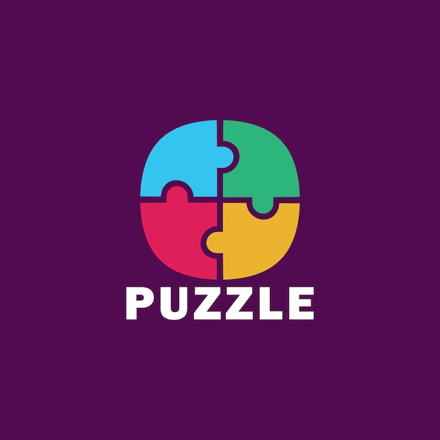 Puzzel geometrisch logo eenvoudig minimalistisch ontwerp