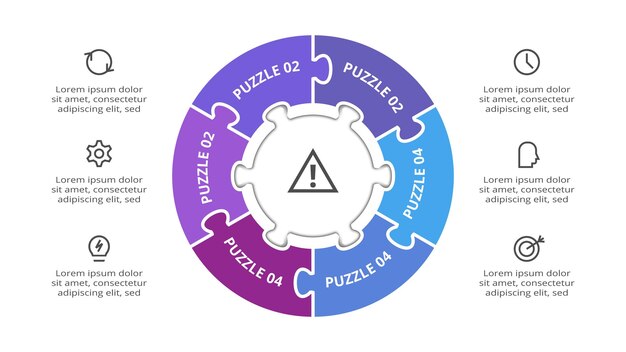 Puzzel infografische presentaties vector illustratie